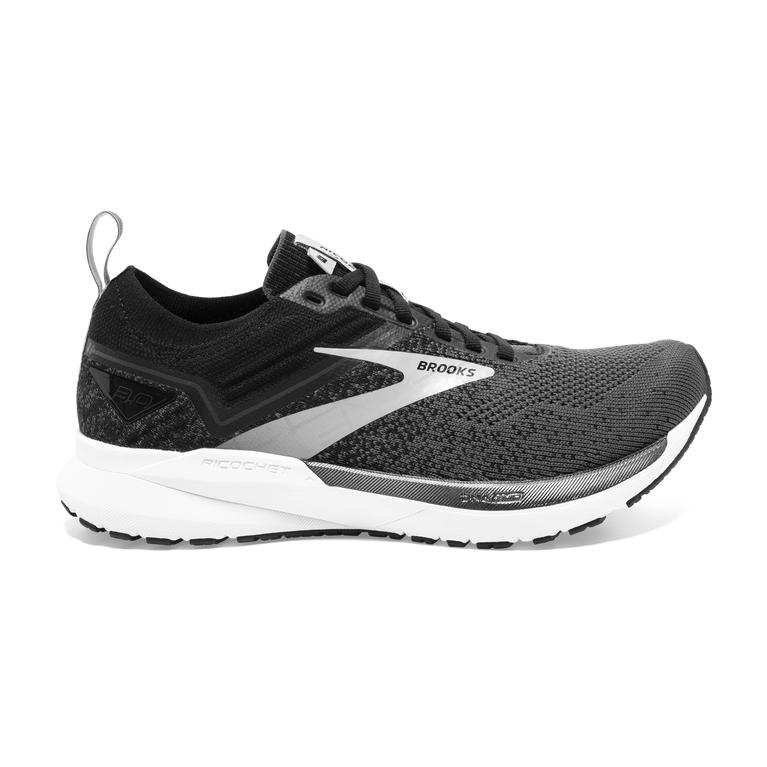 Brooks Men's Ricochet 3 Lightweight Road Running Shoes - Black/Blackened Pearl/White (YEOD57841)